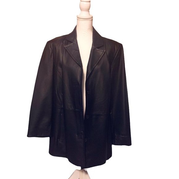 Worthington Genuine Leather jacket – Black | effortless 90s quiet luxury - Picture 2 of 7